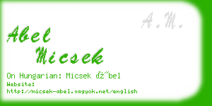 abel micsek business card